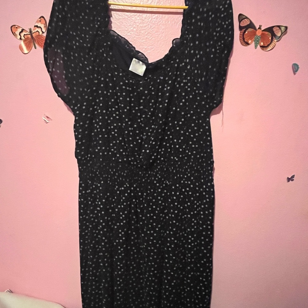 Elegant Black Polka Dot Dress